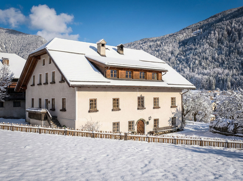 Aberlehof Bauernhof Antholz Winter